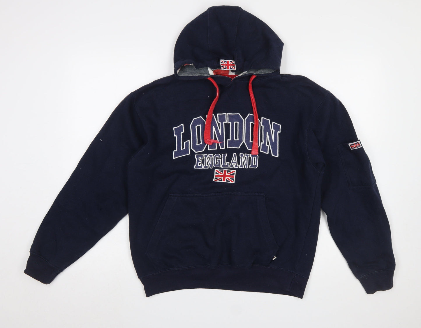 S.O.L.L. Womens Navy London England Hoodie XS Pullover Fleece