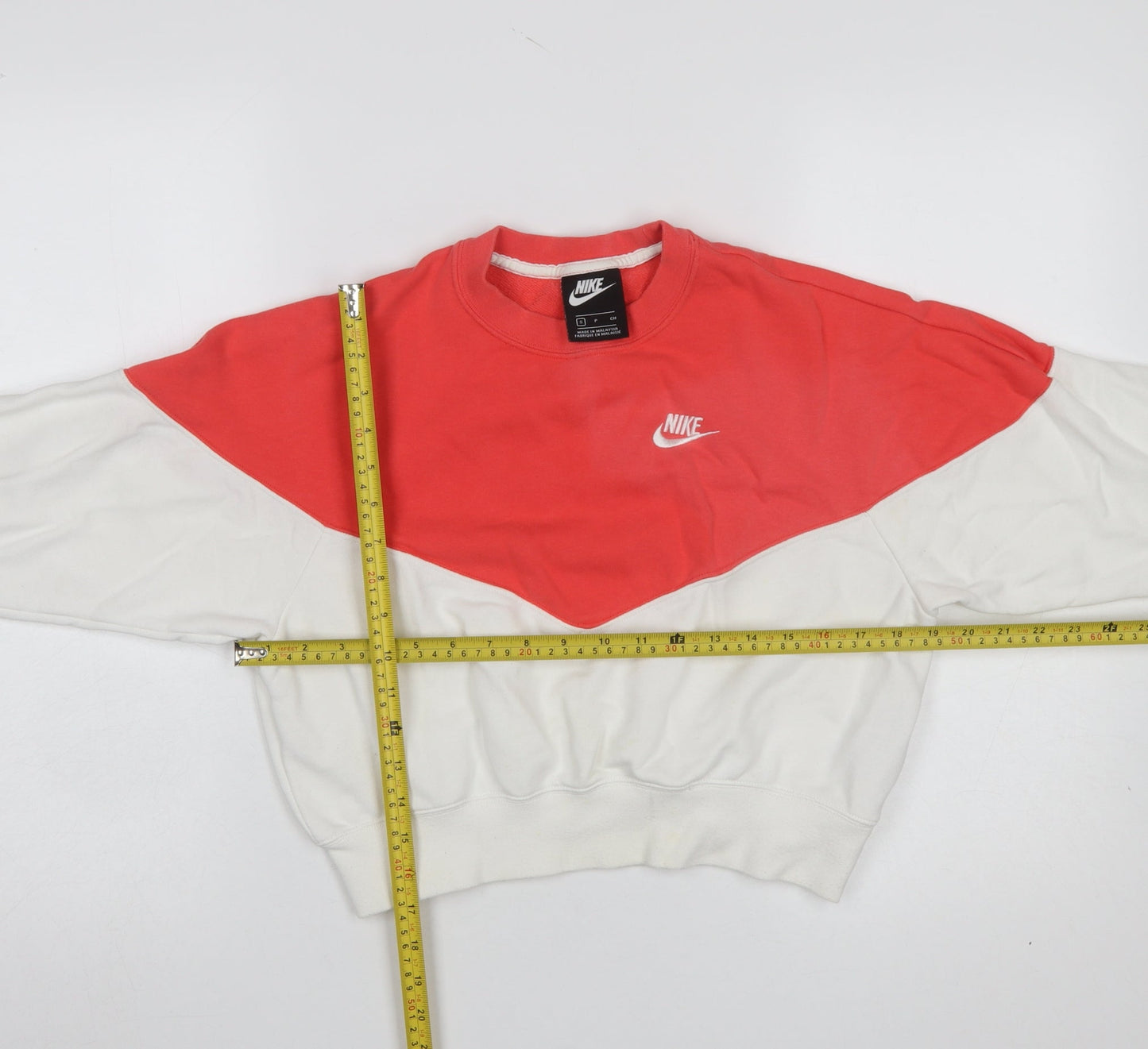 Nike Women's Red & White Crew Neck Pullover Sweatshirt Size S