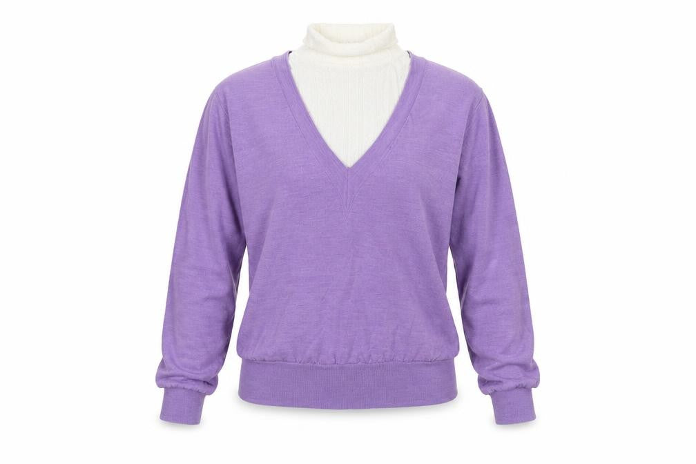 Sandro Women Purple V-Neck Wool Jumper Size 10