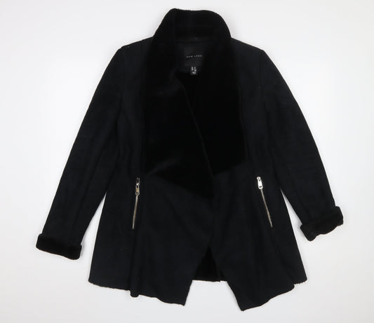 New Look Women’s Black Faux Fur Lined Biker Jacket UK 10