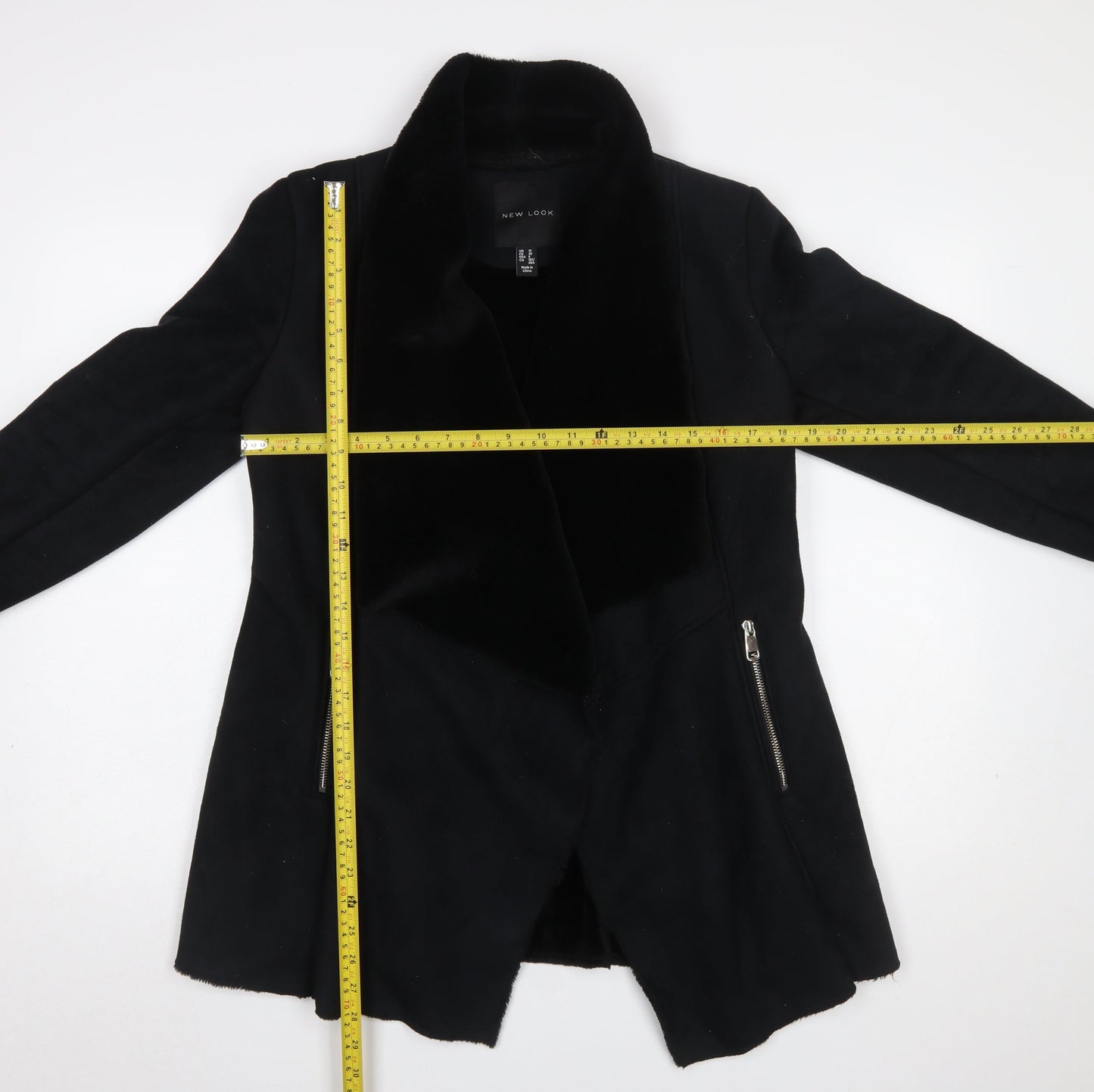 New Look Women’s Black Faux Fur Lined Biker Jacket UK 10