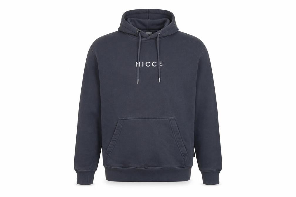 NICCE Men's Black Pullover Hoodie L Logo Fleece Sweatshirt