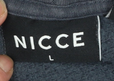 Nicce Men's Black Pullover Hoodie L Logo Fleece Sweatshirt