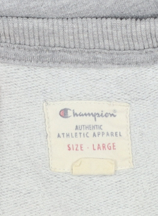 Champion Mens Grey Large Pullover Sweatshirt Embroidered Logo
