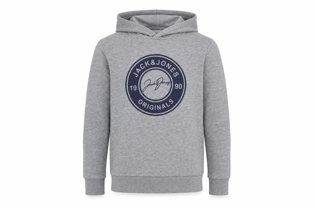 Jack & Jones Boys Grey Hooded Pullover Sweatshirt Size 152cm