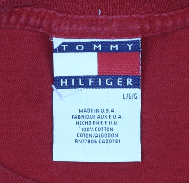Tommy Hilfiger Men Red L Graphic Long Sleeve Cotton Pyjama Top