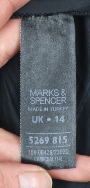 Marks and Spencer Womens Grey Sheath Knee Length Dress Size 14