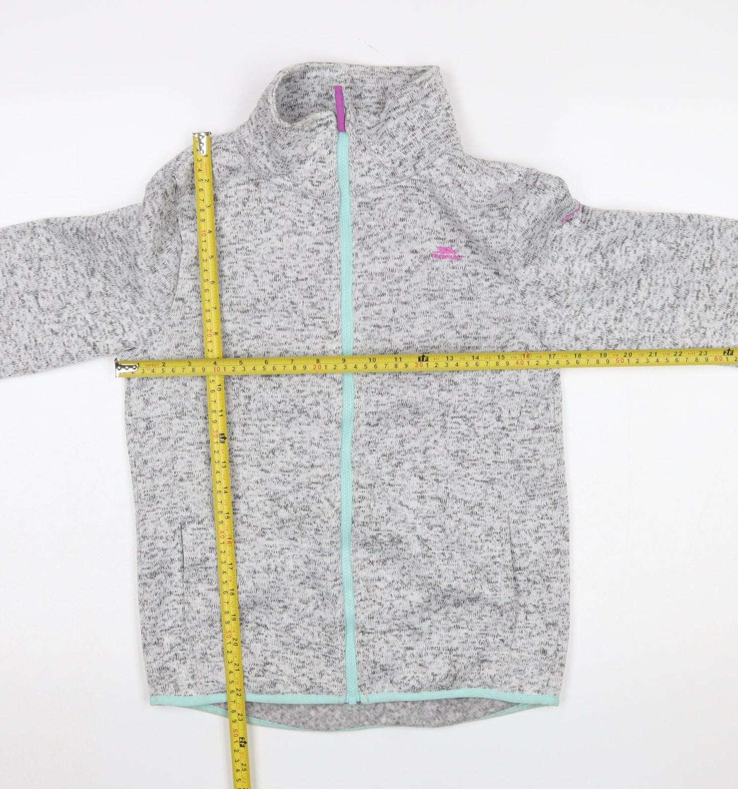 Trespass Girls Grey Full Zip Fleece Jacket 11-12 Years Lightweight Outdoor