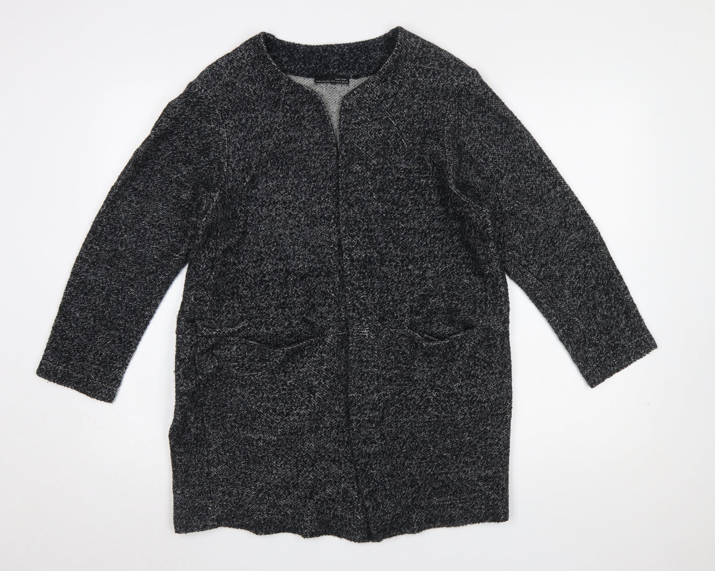 Zara Women Grey Long Sleeve Knit Open Cardigan Size 12
