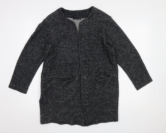 Zara Women Grey Long Sleeve Knit Open Cardigan Size 12