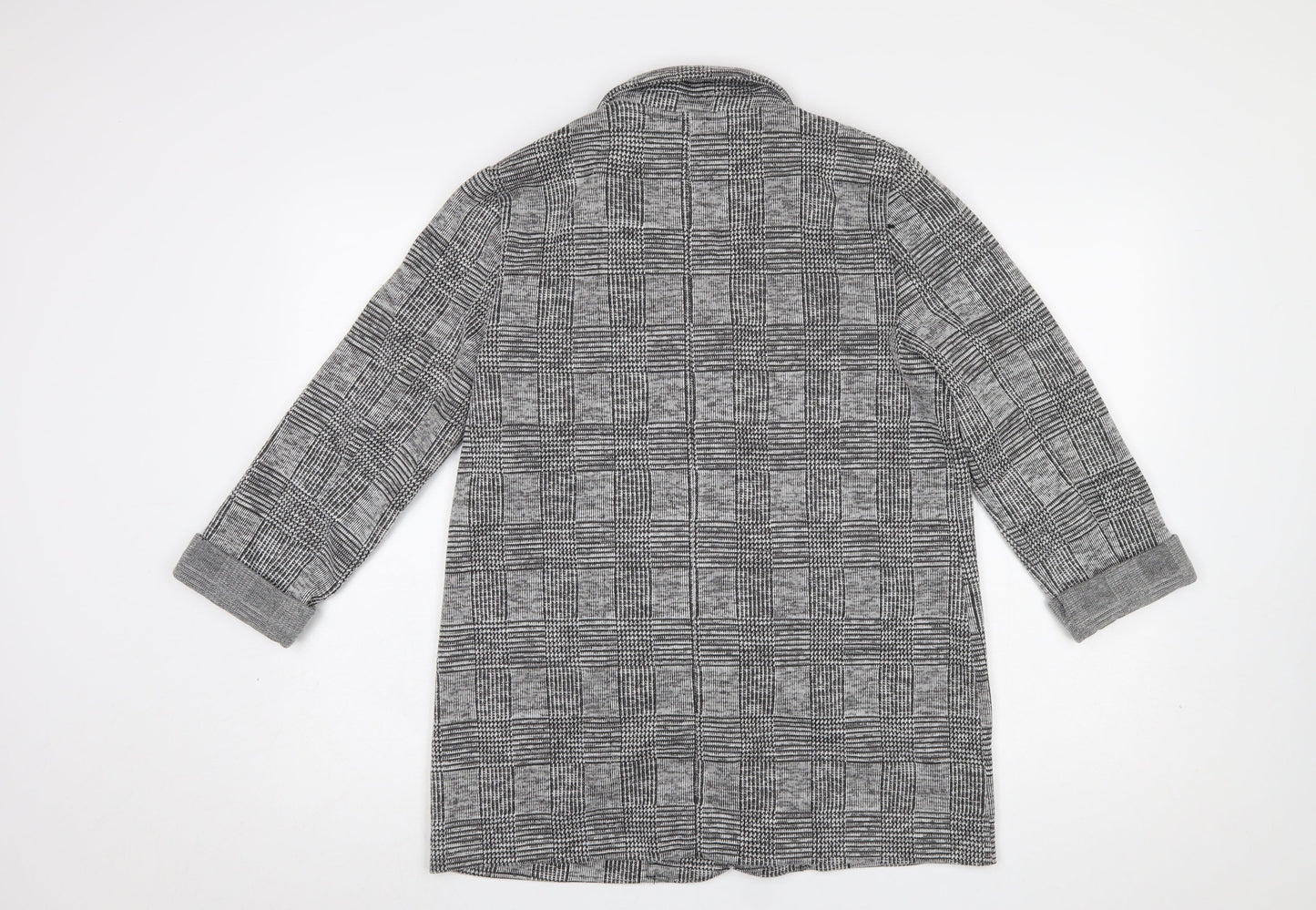 F&F Women Grey Check Single-Breasted Blazer Jacket Size 12