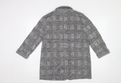 F&F Women Grey Check Single-Breasted Blazer Jacket Size 12