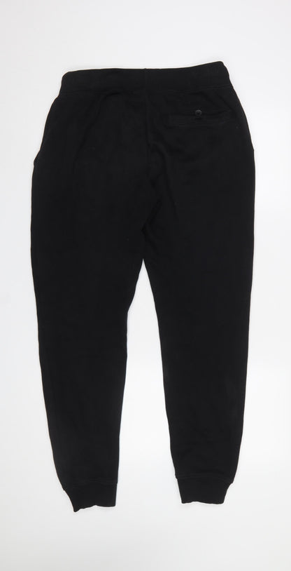 Close-up detail of French Connection Men's Black Jogger Trousers M Regular Fit Cotton
