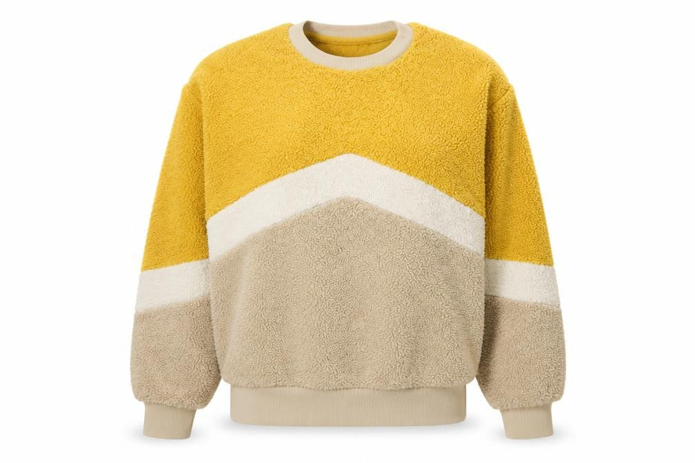 New Look Women's Beige Yellow Colourblock Pullover Sweatshirt UK 8