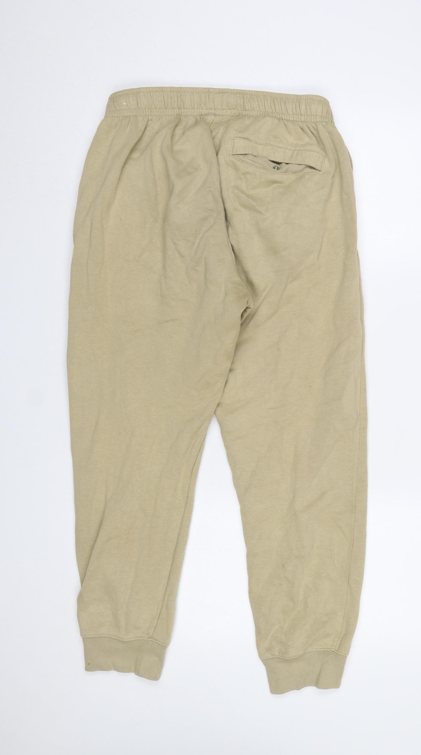 Nike Men's Beige Jogger Trousers S Regular Fit Elastic Waist