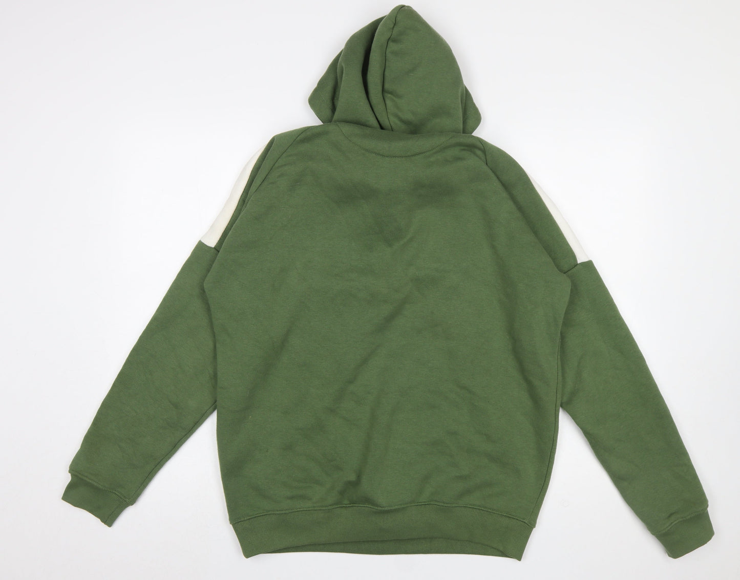 boohooMAN Men's Green 1/2 Zip Hoodie Size M Casual Regular Fit