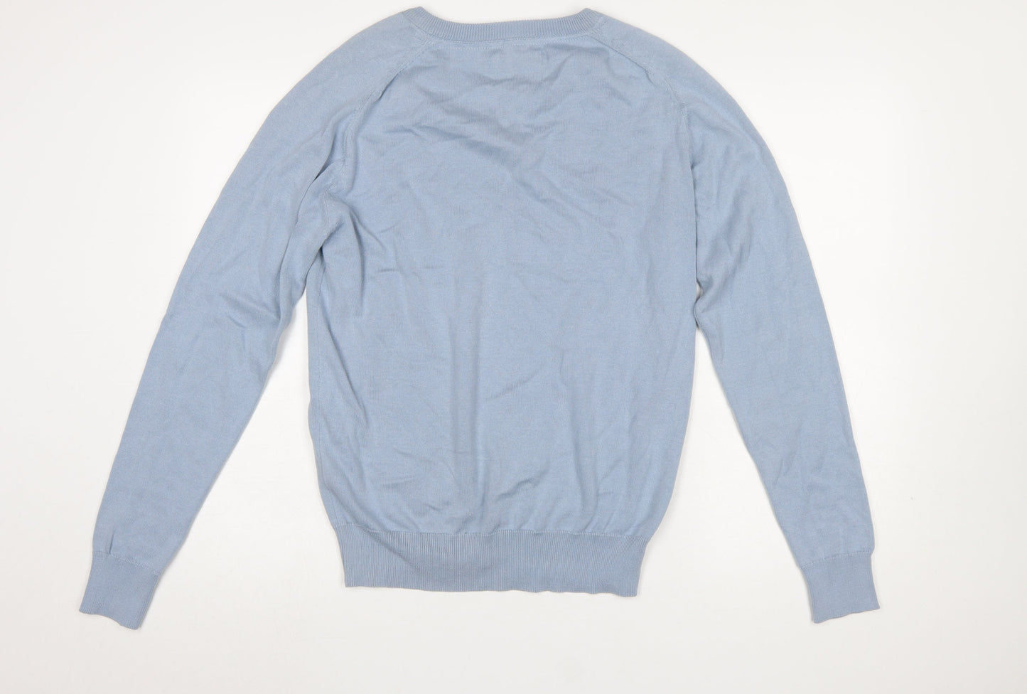Haywood Men's Blue Cotton V-Neck Jumper Size L