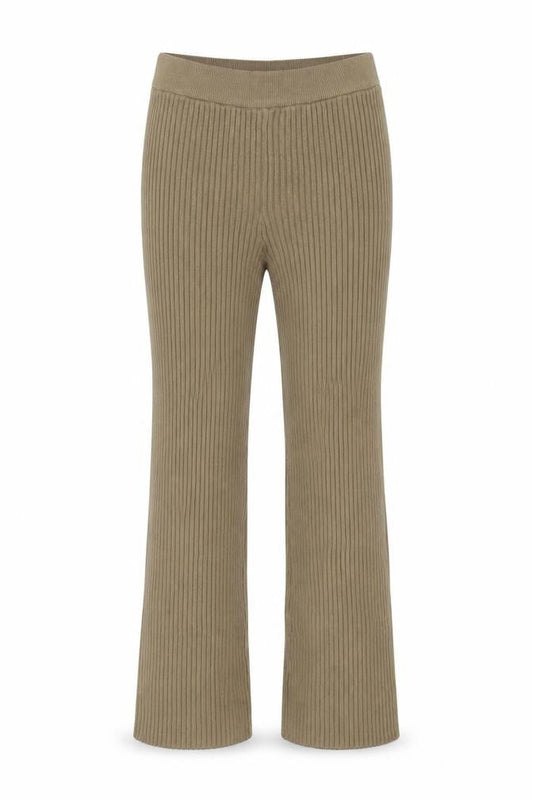 NA-KD Women’s Beige Ribbed Knit High Rise Leggings Size S