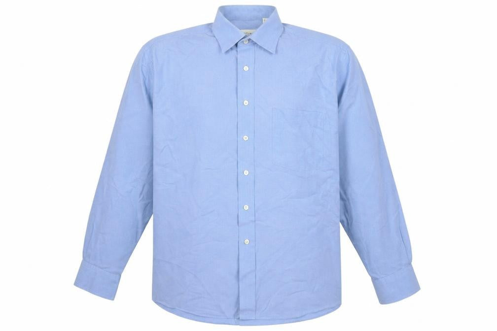 Van Heusen Men's Blue Cotton Blend Long Sleeve Classic Button-Up Shirt Size 16
