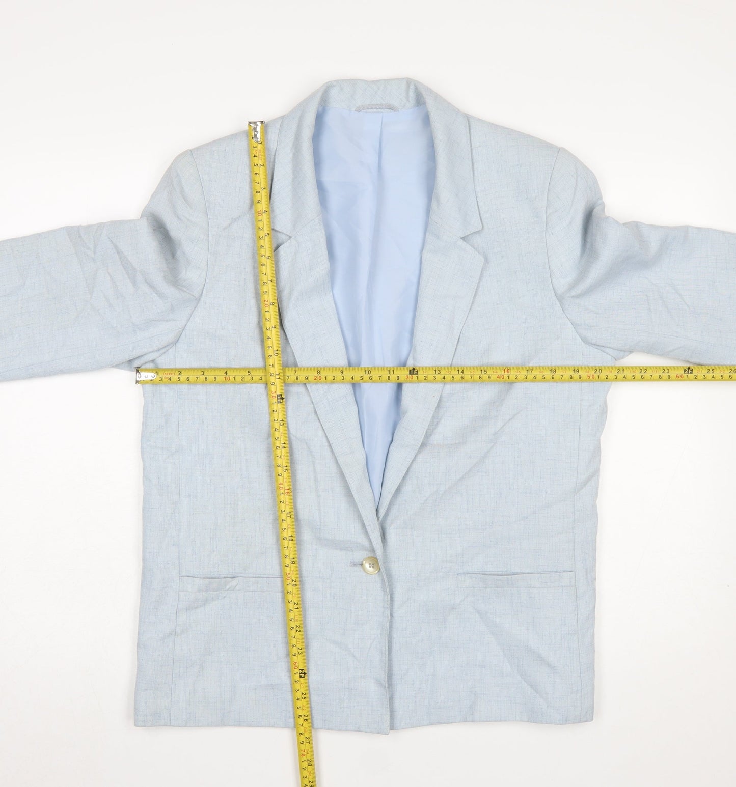 Marks and Spencer St Michael Womens Light Blue Single-Breasted Blazer UK 14