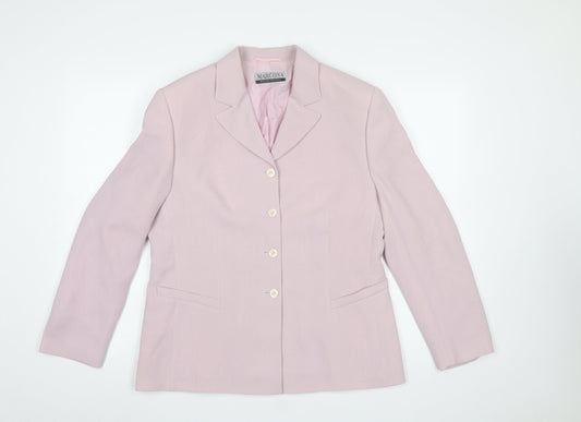 Marcona Women’s Pink Polyester Blazer Jacket Size 14 Classic Tailored