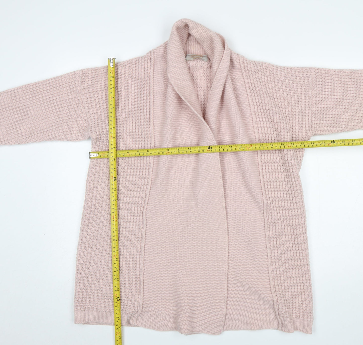 Luisa Conti Women Pink Wool Blend Open Knit Long Sleeve Cardigan S