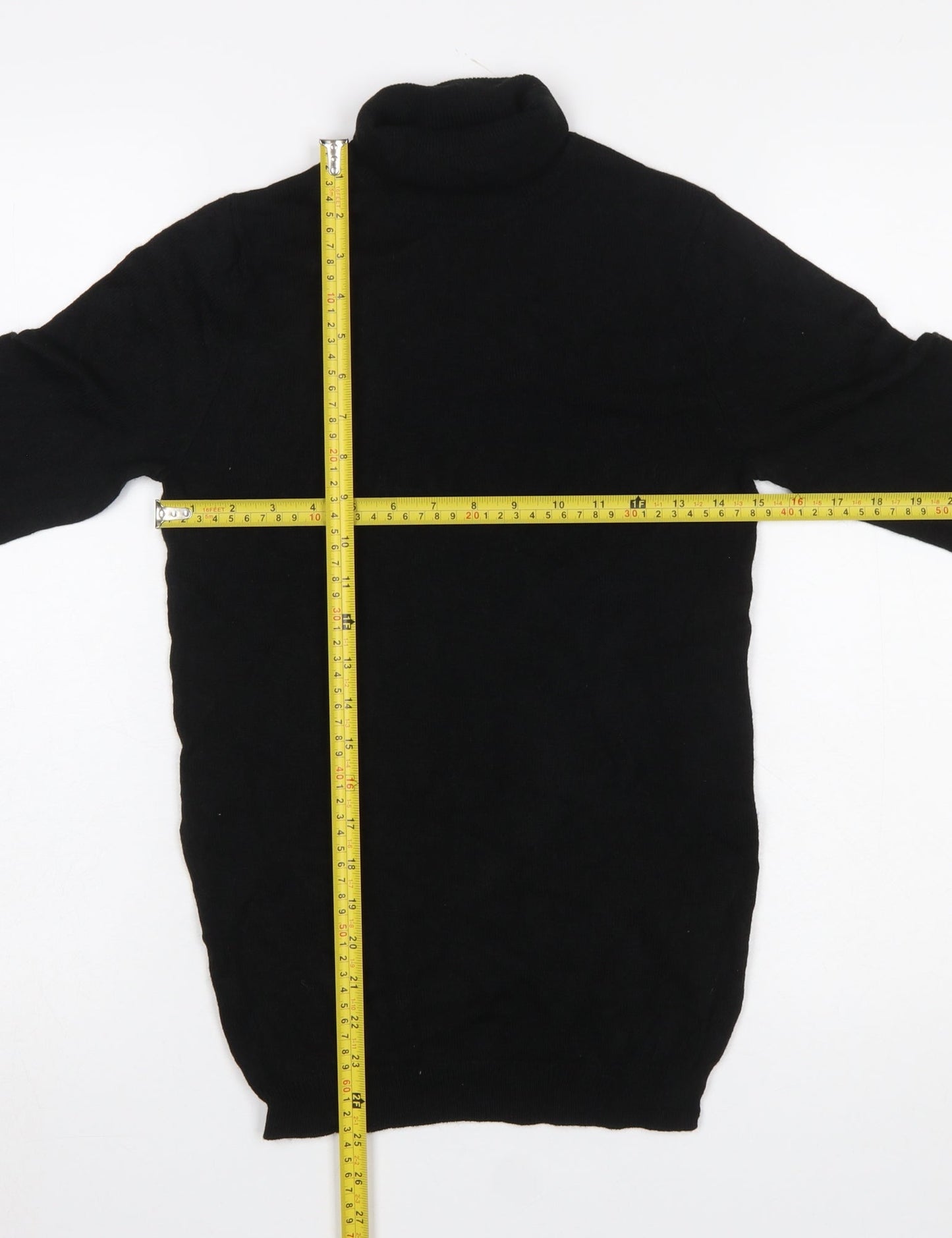 Collusion Womens Black Roll Neck Acrylic Knit Jumper XS