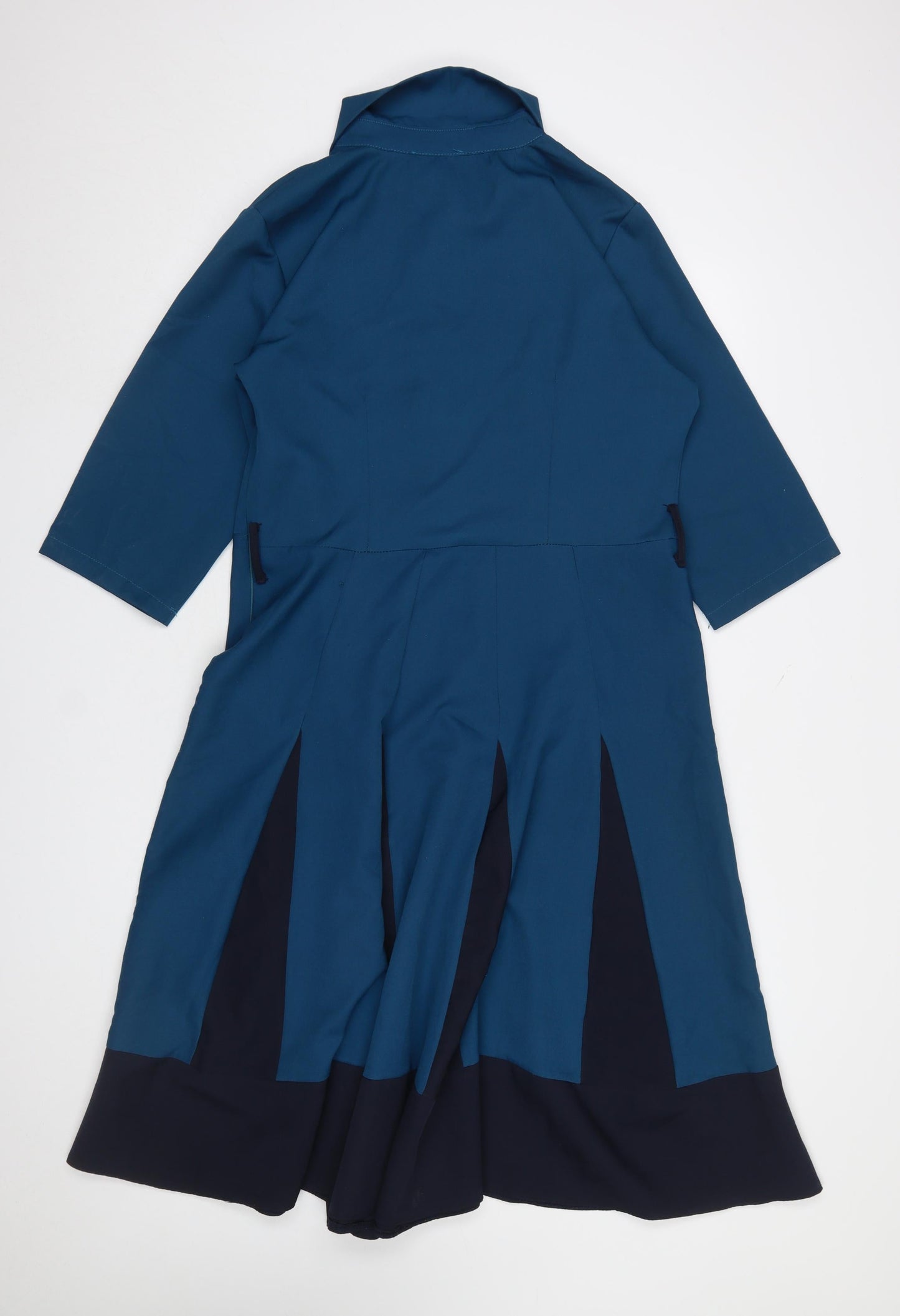 Miss Leyla Women Blue Fit & Flare Knee Length Collared Dress Size 18