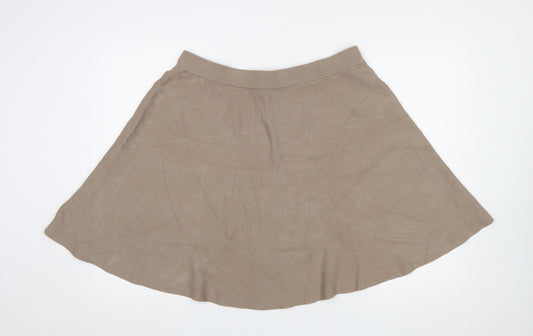 Y.A.S Women Beige A-Line Knit Short Skirt Size XL