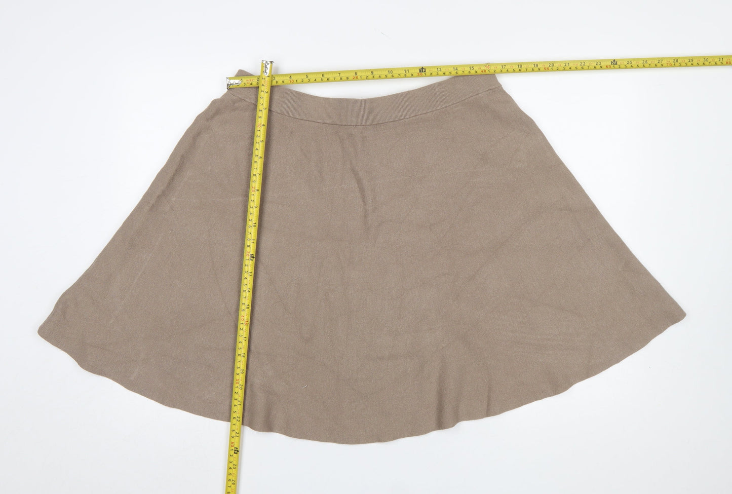 Y.A.S Women Beige A-Line Knit Short Skirt Size XL