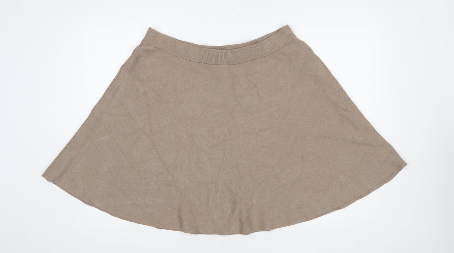 Y.A.S Women Beige A-Line Knit Short Skirt Size XL