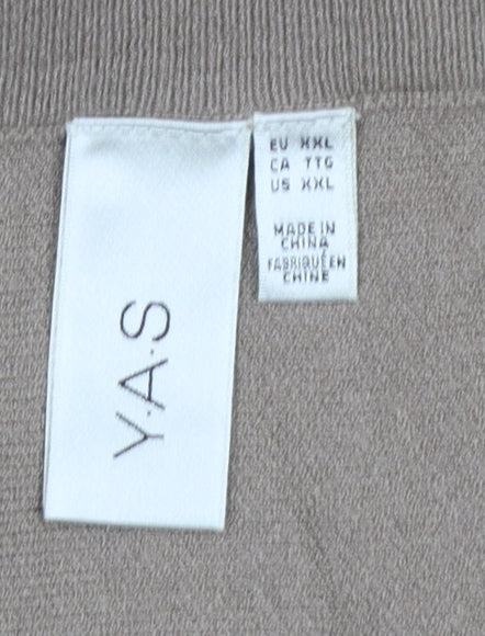 Y.A.S Women Beige A-Line Knit Short Skirt Size XL