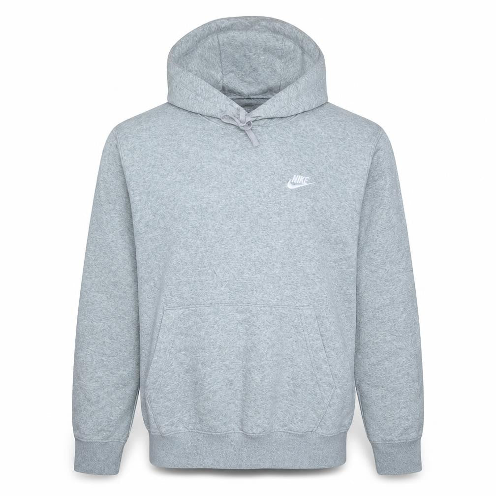 Nike Men's Grey Pullover Hoodie M Regular Fit Fleece Sweatshirt
