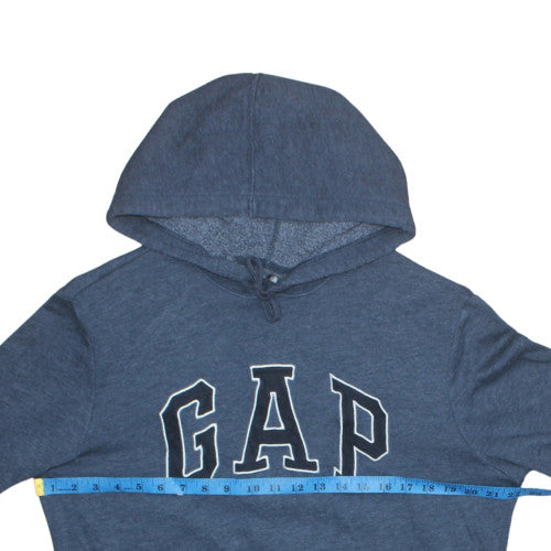 GAP Mens Blue Pullover Hoodie M Logo Fleece Sweatshirt