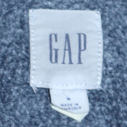 GAP Mens Blue Pullover Hoodie M Logo Fleece Sweatshirt