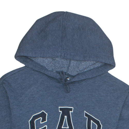 GAP Mens Blue Pullover Hoodie M Logo Fleece Sweatshirt