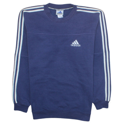 Adidas Men’s Blue Logo Pullover Sweatshirt Size L Fleece Crewneck
