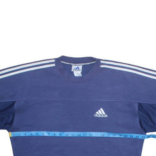 Adidas Men’s Blue Logo Pullover Sweatshirt Size L Fleece Crewneck