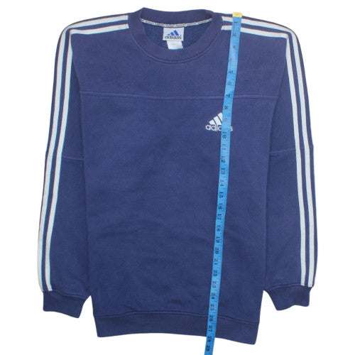 Adidas Men’s Blue Logo Pullover Sweatshirt Size L Fleece Crewneck