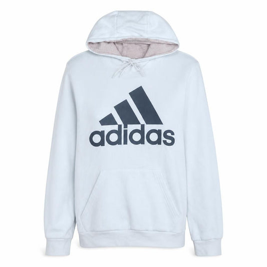 Adidas Women White Pullover Hoodie with Logo Lined Cotton Blend Size M