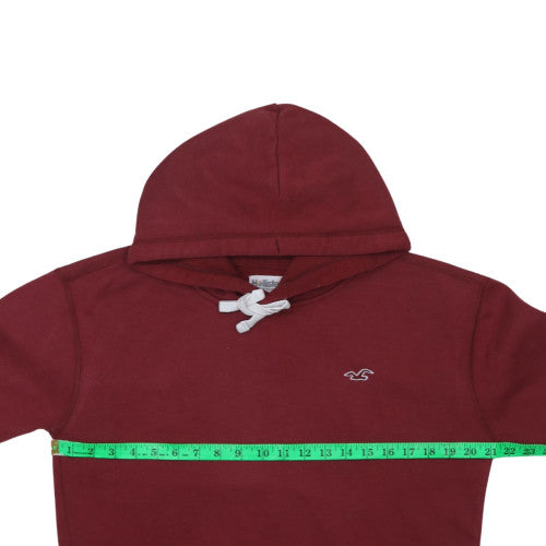 Hollister Men's Red Pullover Hoodie Small Cotton Blend Fleece