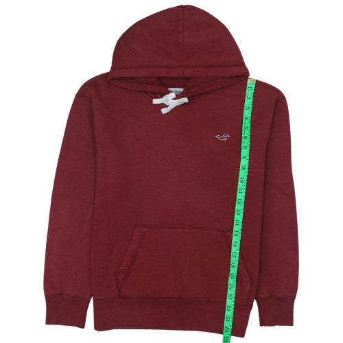 Hollister Men's Red Pullover Hoodie Small Cotton Blend Fleece