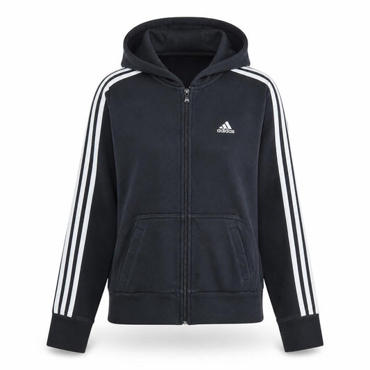 Adidas Women Black Full Zip Hoodie Size 10 Performance Essentials