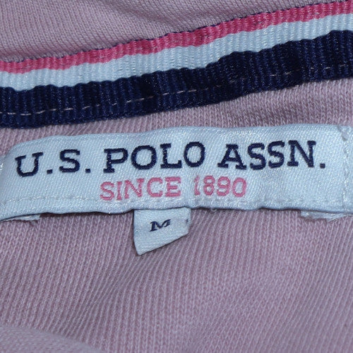 U.S. Polo Assn. Women Pink Pullover Hoodie Size M Cotton Blend