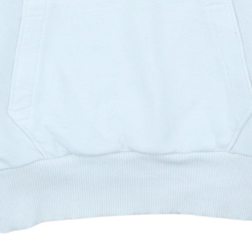 Puma Women White Hoodie Pullover Sweatshirt Size M Cotton Blend