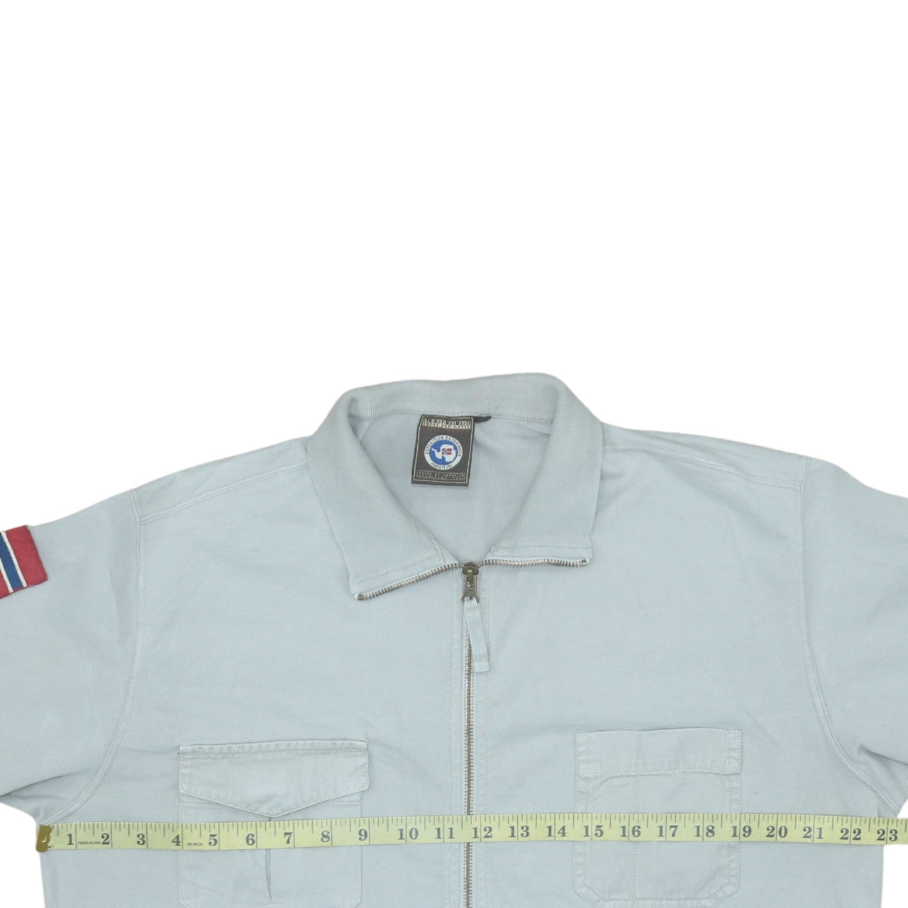Napapijri Men’s Grey Full Zip Collared Sweatshirt Size L