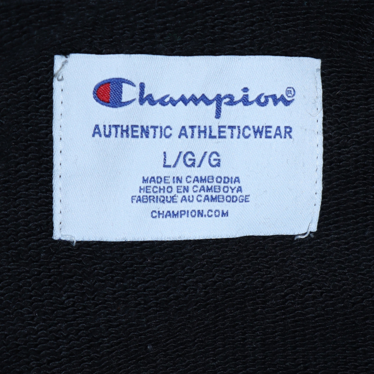 Champion Men's Black Pullover Hoodie L Hooded Sports Sweatshirt