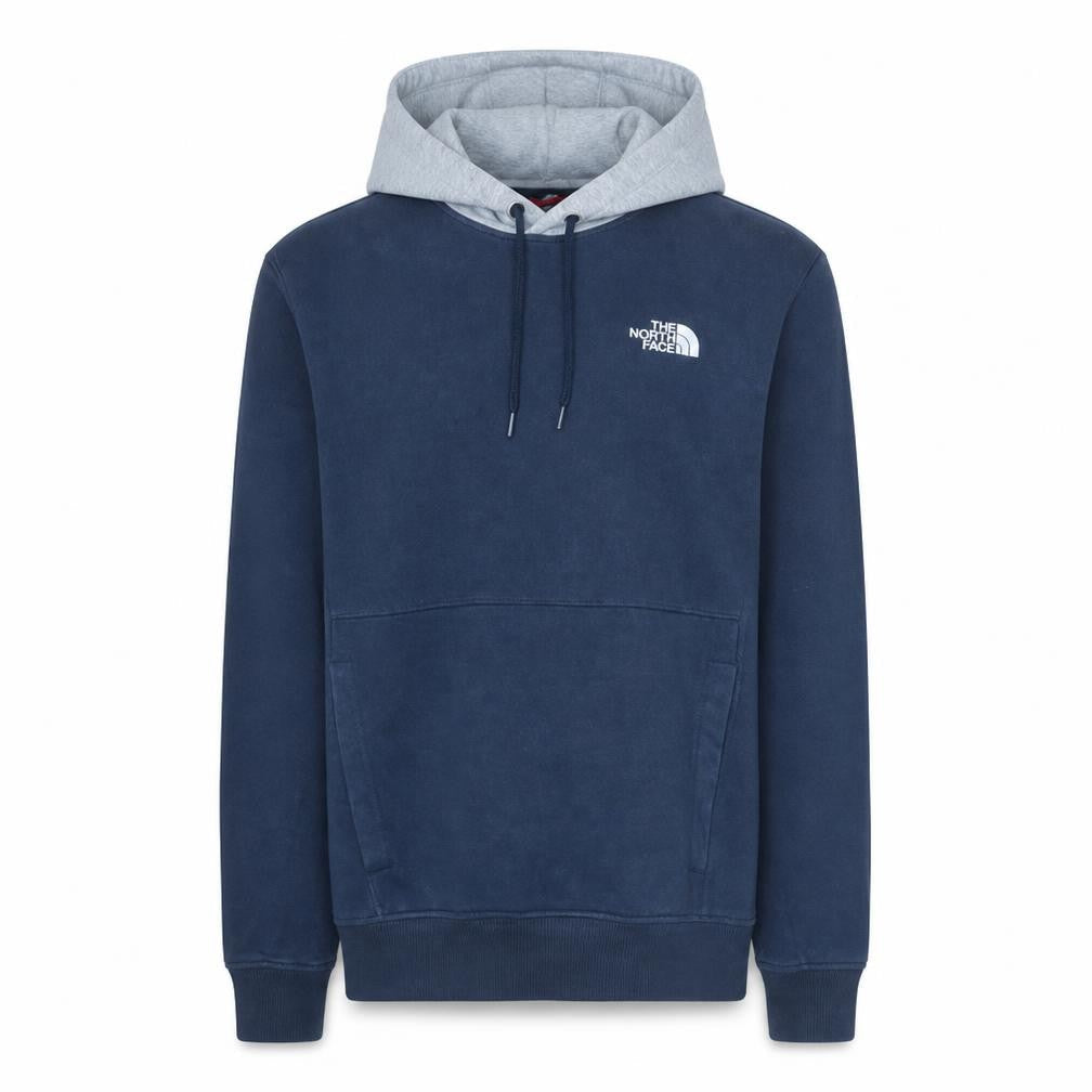 The North Face Mens Navy & Grey Pullover Hoodie Size S Cotton Blend