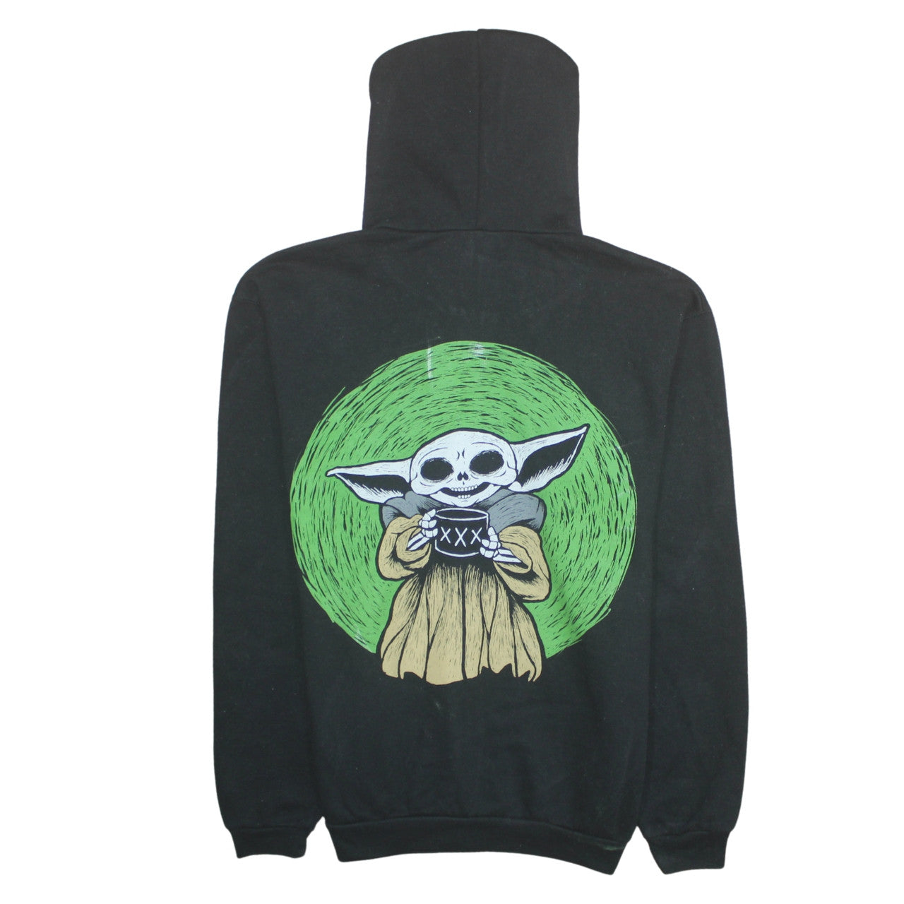 Grimm Designs Black Full Zip Hoodie Women Medium Skull Graphic
