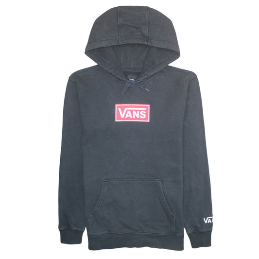 Vans Men’s Black Pullover Hoodie Small Logo Fleece Skate Sweatshirt